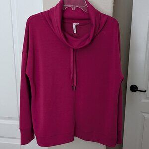 Cable & Gauge - Fuchsia Pink - Pull Over Cowl-Neck Top - Size L